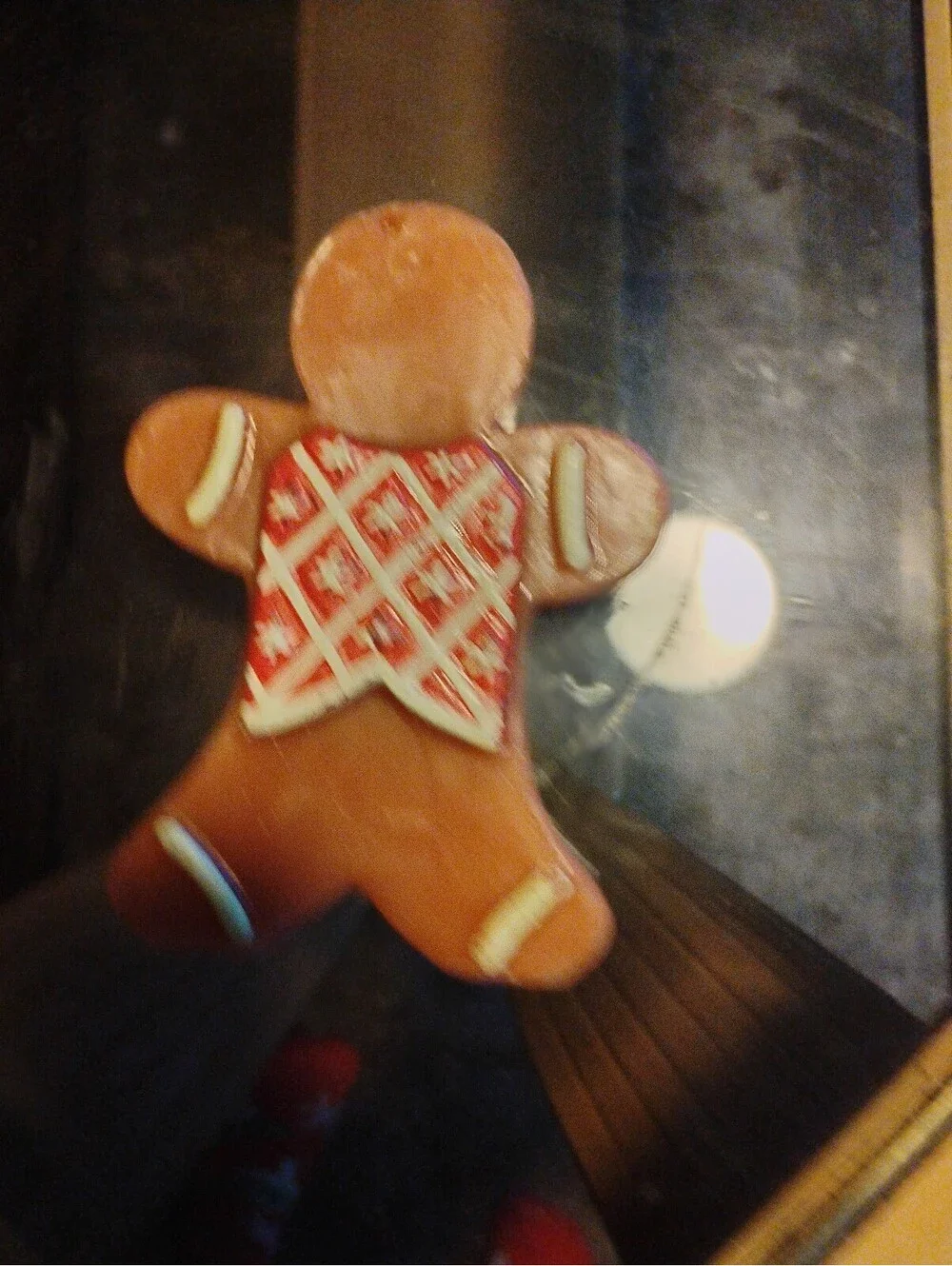 Vintage Gingerbread Man Decorative Figurine with Festive Vest